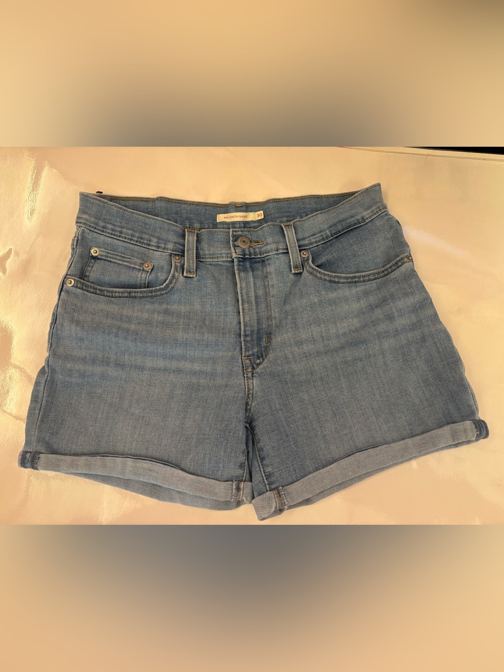 Levi's Women’s Light Blue Denim Mid-Length Shorts